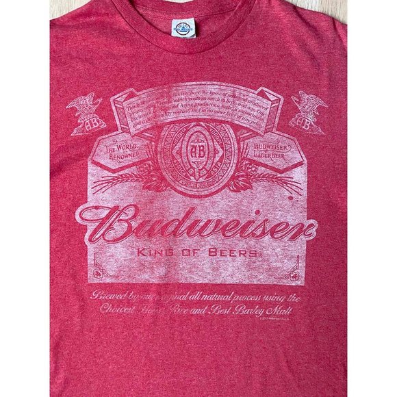 Vintage Budweiser Distressed T-Shirt Red Excellent - Picture 3 of 8